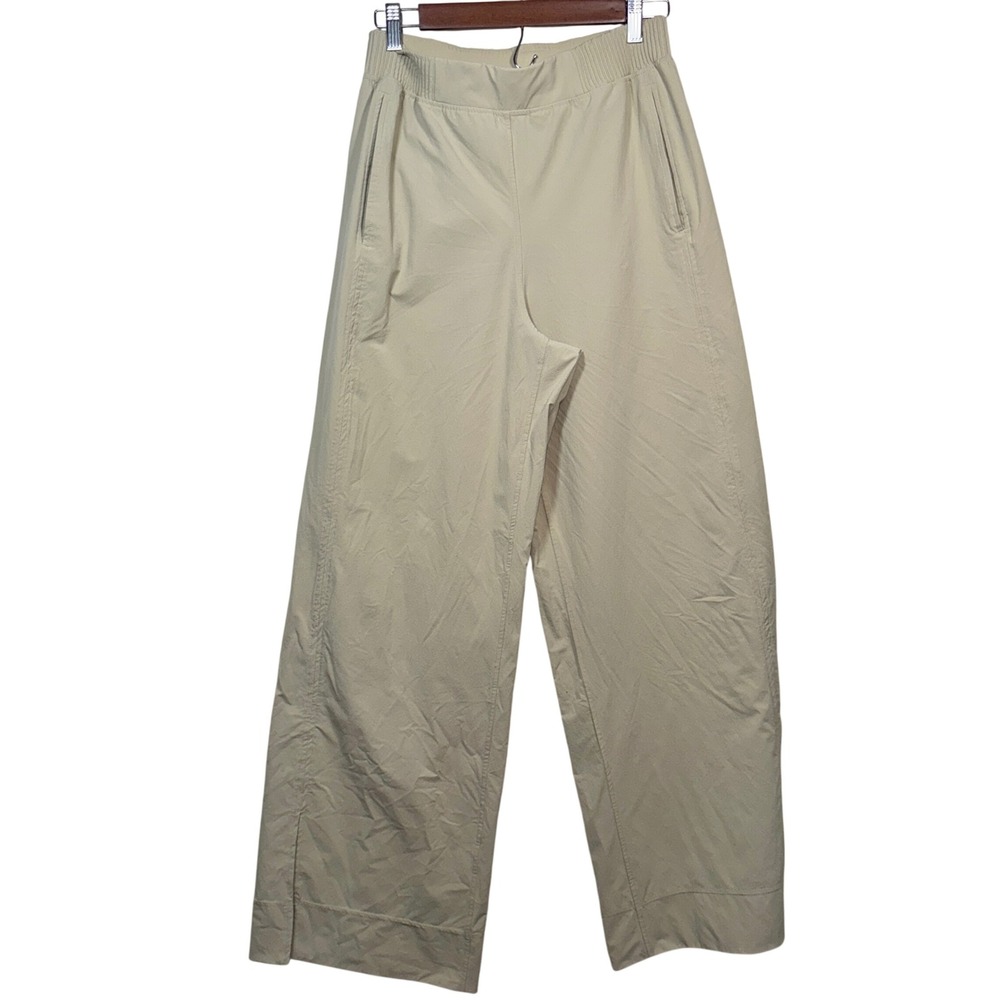 Lululemon Stretch Woven Wide Leg High Rise Pant Tan Khaki LW5FF3S Womens Size M - Picture 2 of 11